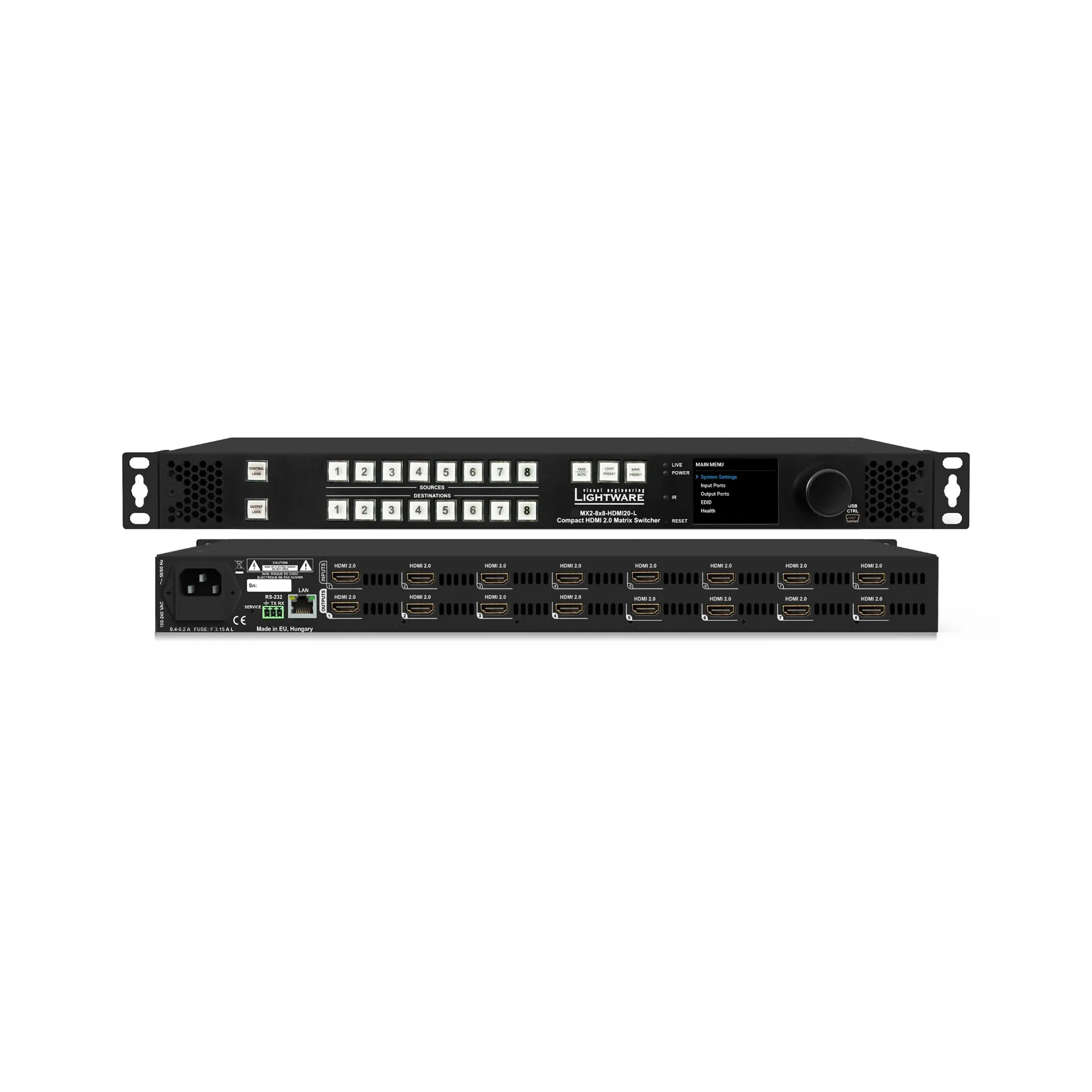 Lightware – MX2 8 × 8 HDMI 2.0